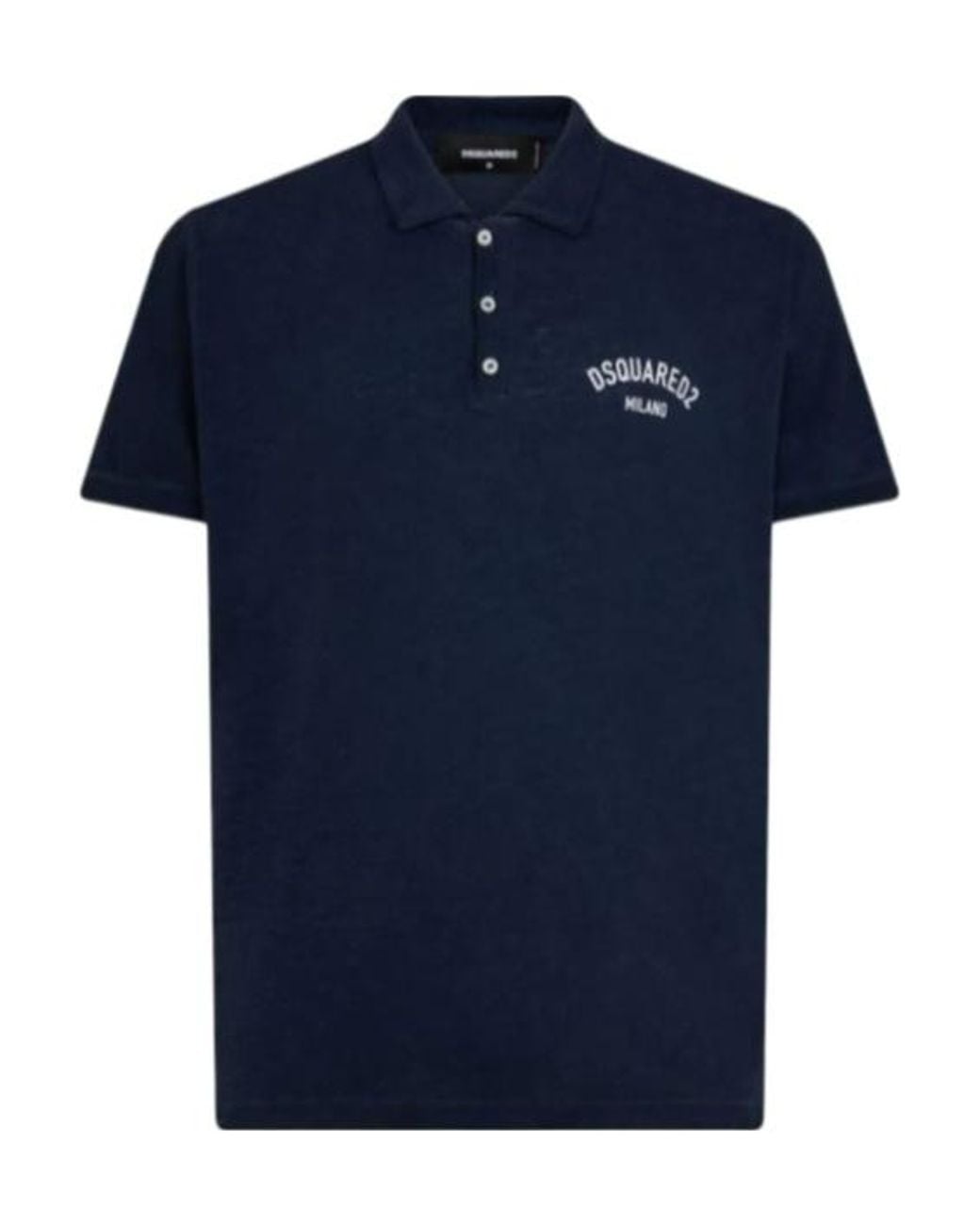 DSquared² Blue Logo-Printed Short-Sleeved Polo Shirt for men