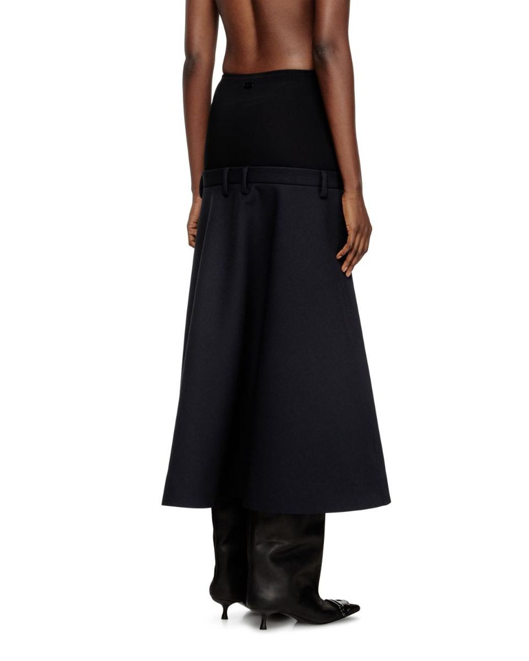 DIESEL Black Sokna-O-Grace-Bond Midi Skirt