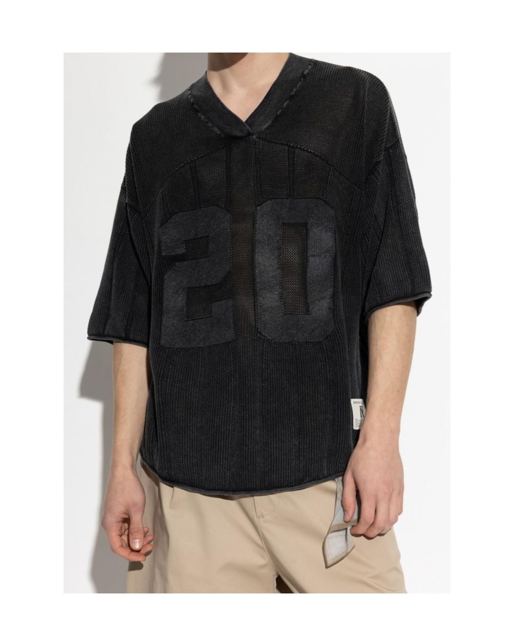 Represent Black Oversized Number Knitted Sweater for men