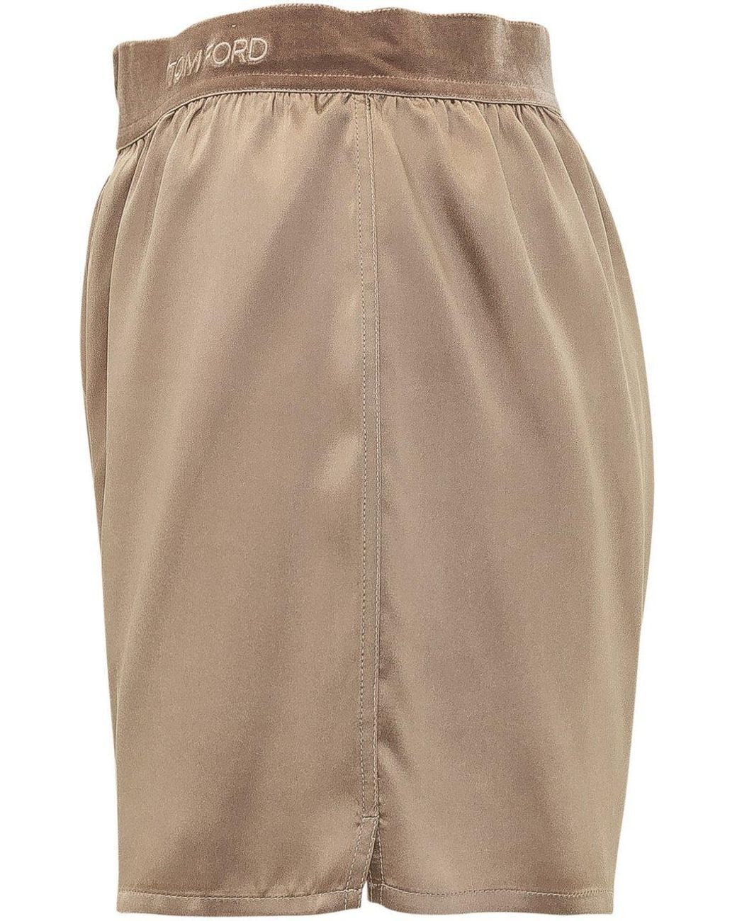 Tom Ford Natural Logo Waistband Shorts
