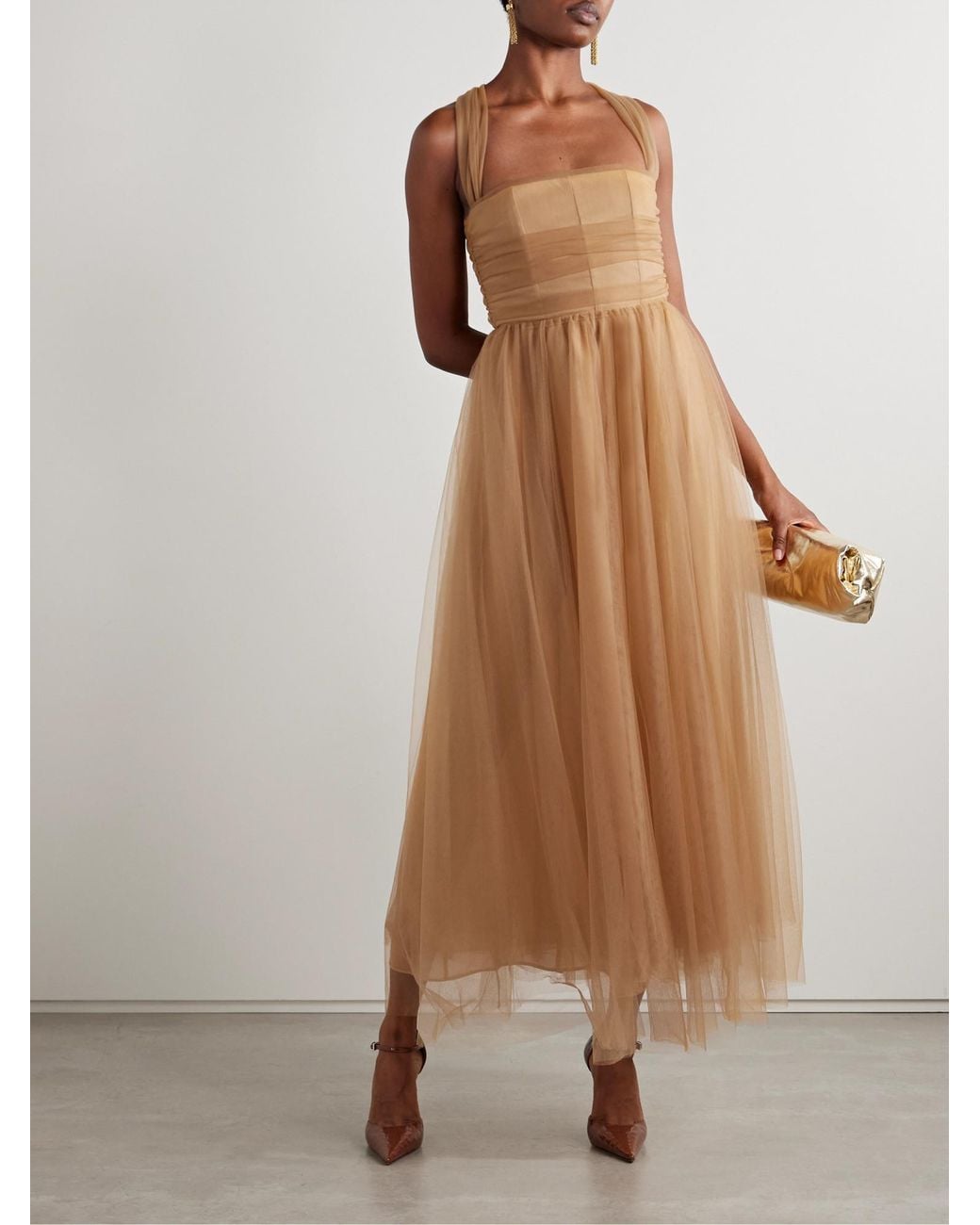 Staud Natural Tulle Dress