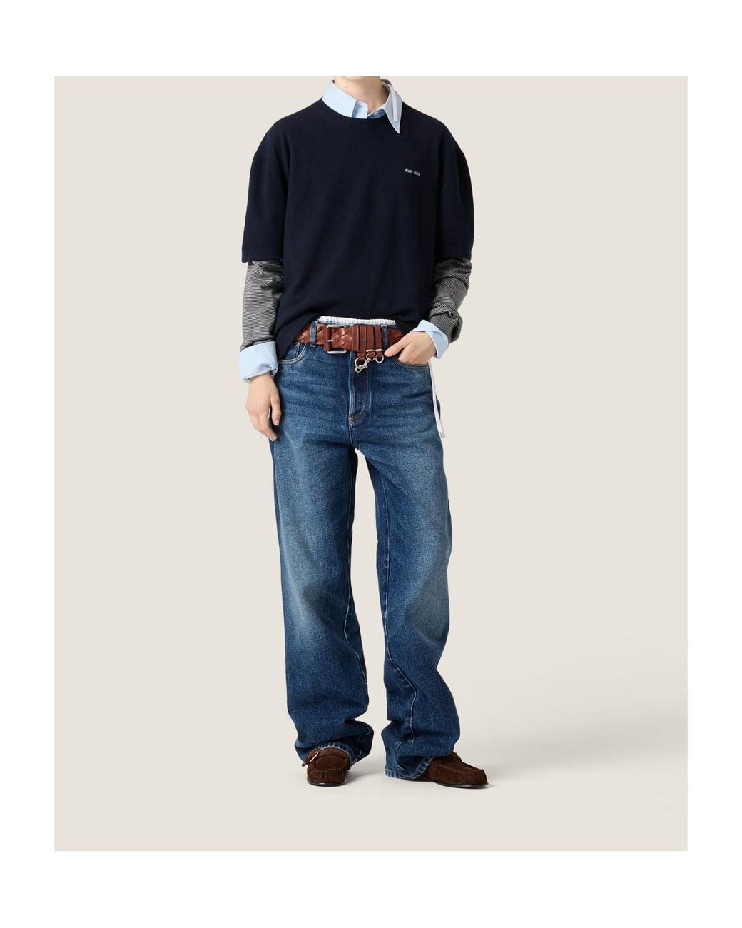 Miu Miu Blue Wool And Cashmere Sweater