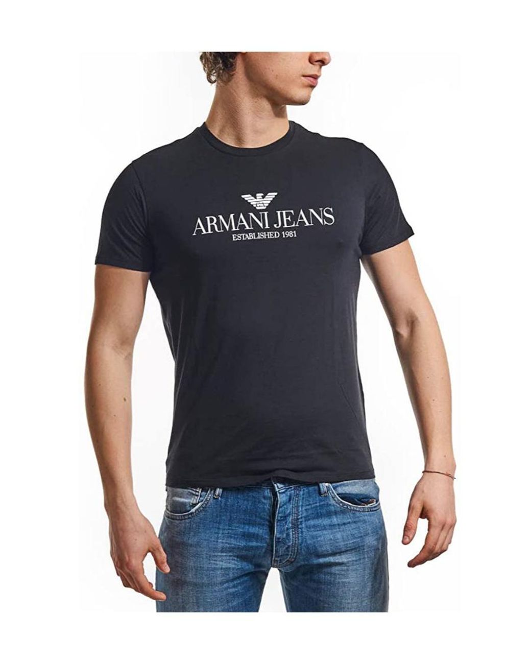 Armani Jeans Blue Logo T-Shirt for men