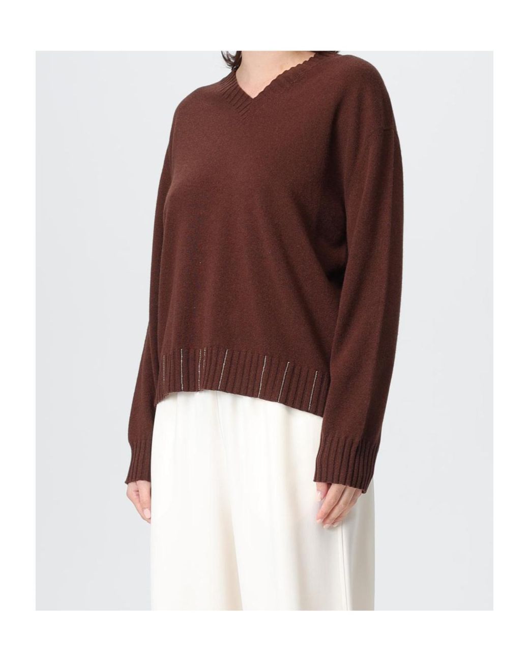 Fabiana Filippi Brown Long-Sleeved Sweater