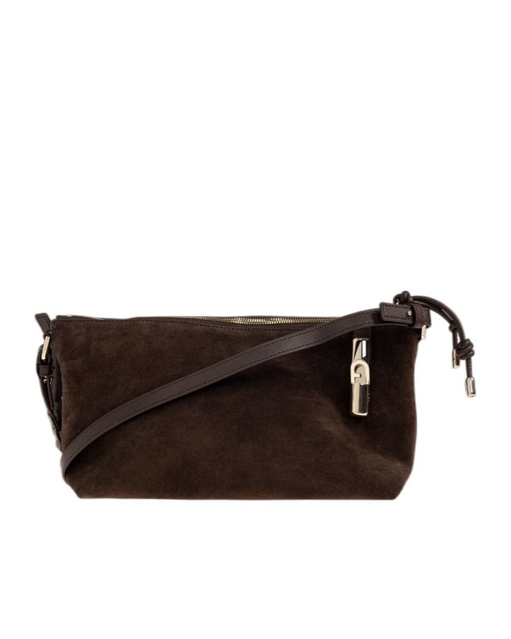Furla Brown Zip-Top Shoulder Bag