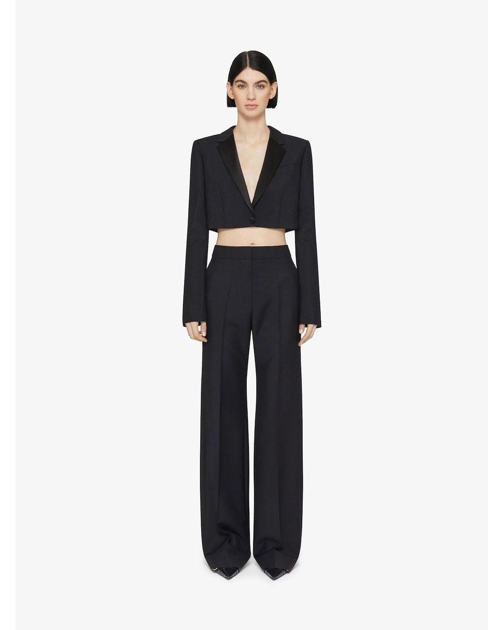 Givenchy Black Pressed-Crease Tailored Trousers