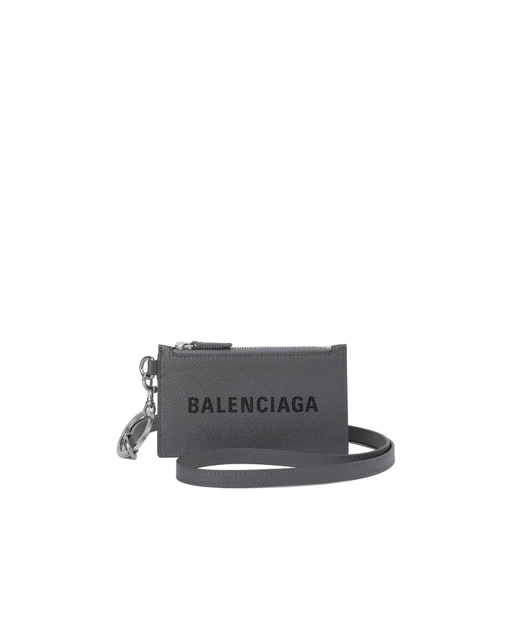 Balenciaga Gray Cash Lanyard-Strap Cardholder for men