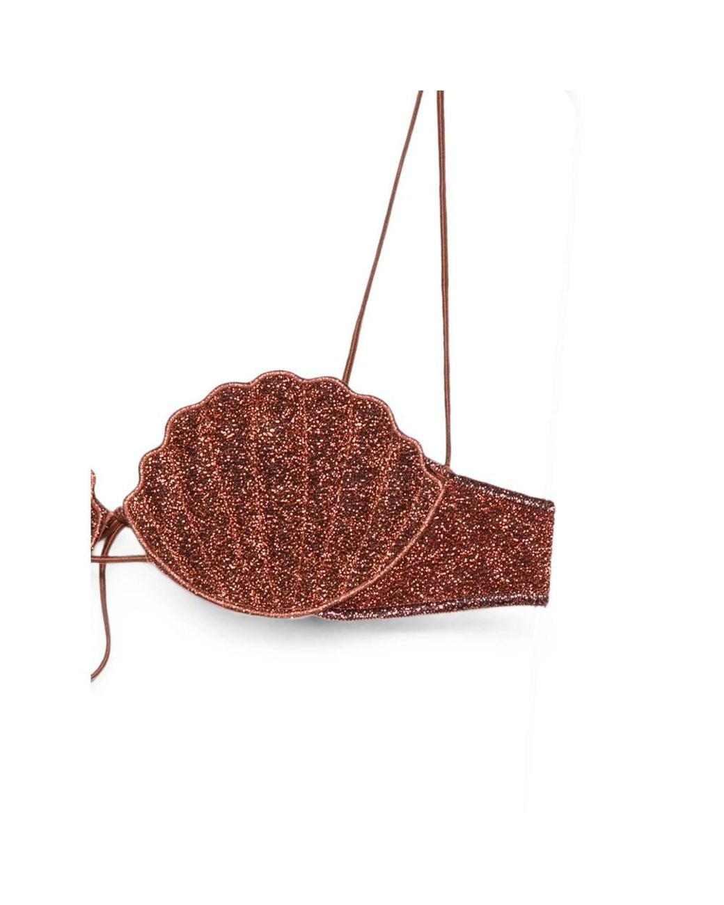 Oseree Red Oséree Lurex Shell Bikini