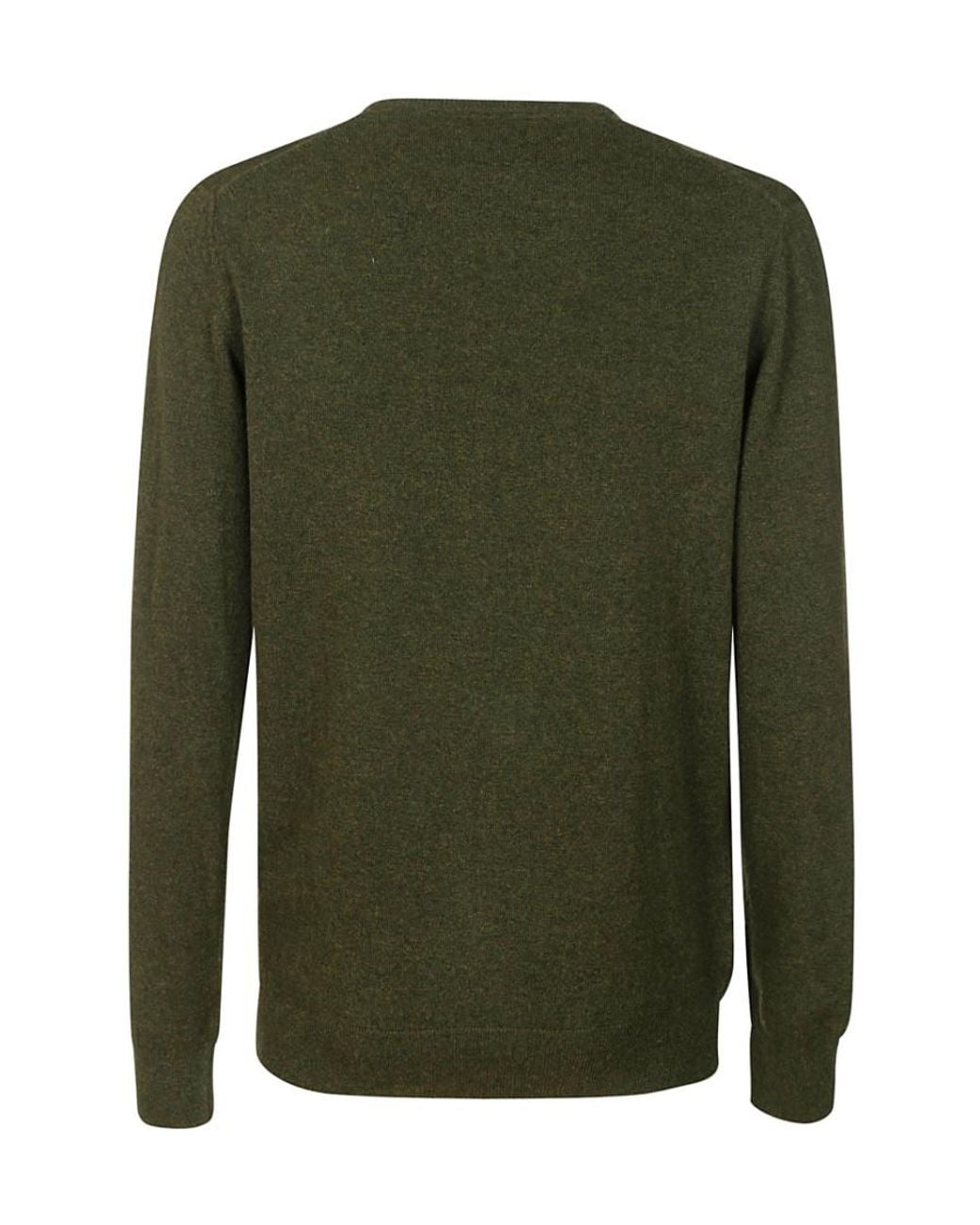 Barbour Green Logo Embroidered Crewneck Knitted Jumper for men