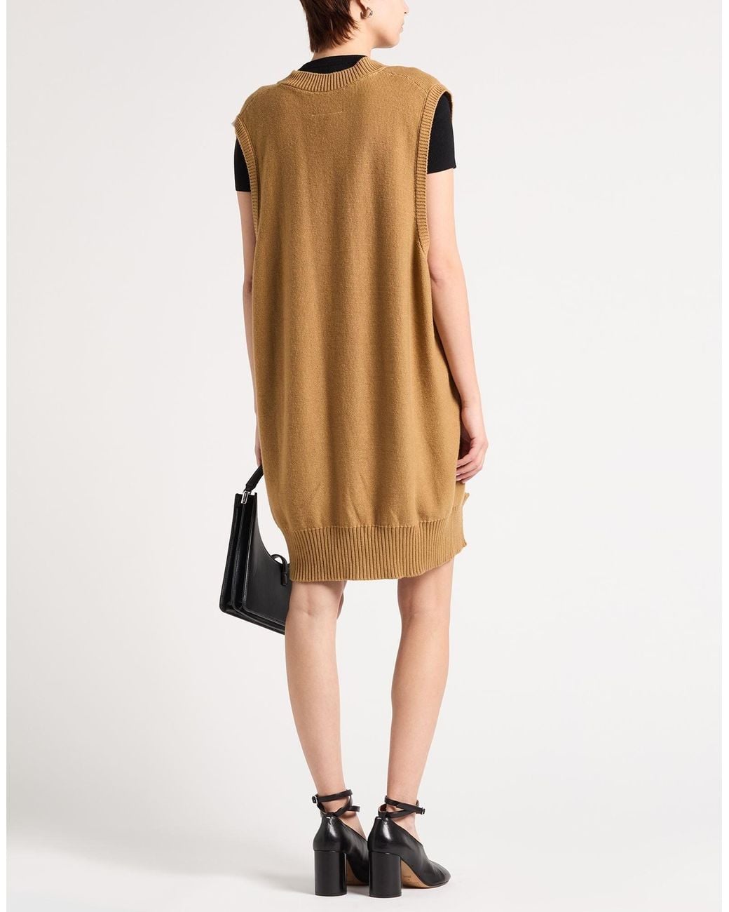 MM6 by Maison Margiela Brown Sleeveless Knitted Dress