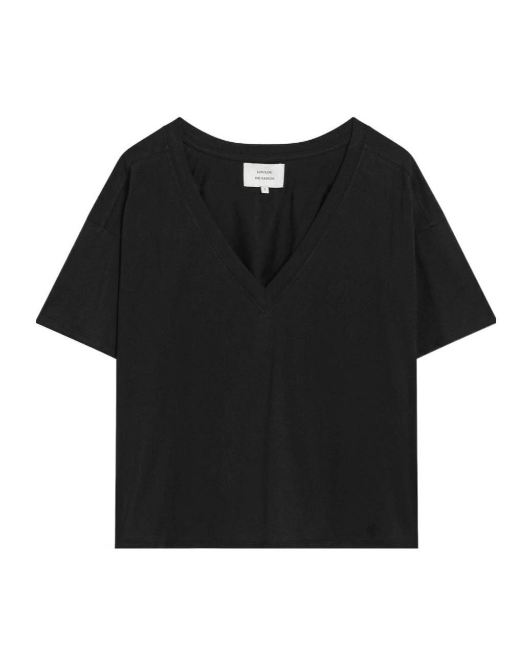 Loulou de Saison Black Faaa Lds V Neck T-Shirt