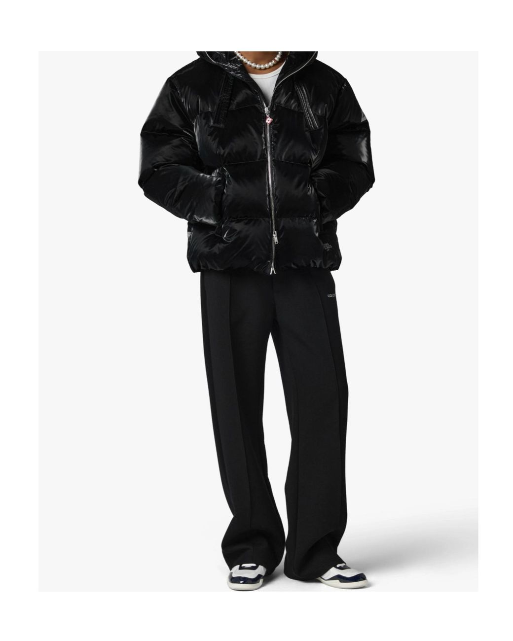 Casablanca Black Painted Hooded Down Jacket for men