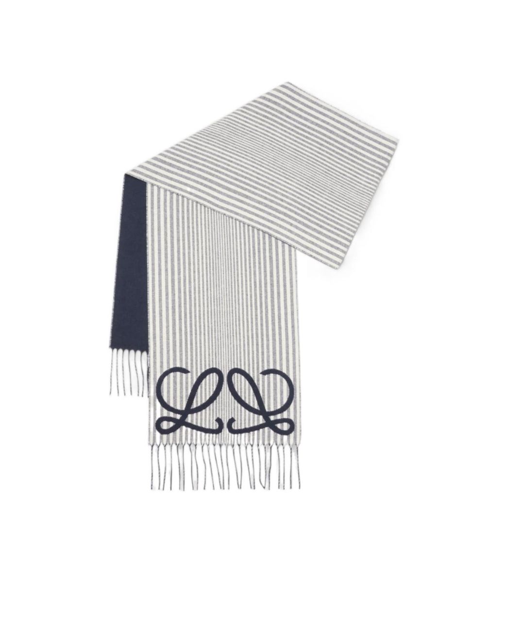 Loewe White Tasseled Scarf