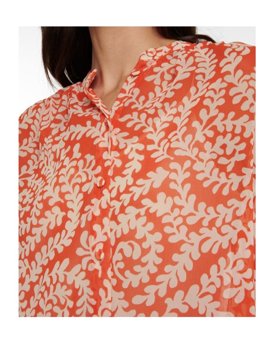 Diane von Furstenberg Orange Bristol Printed Top