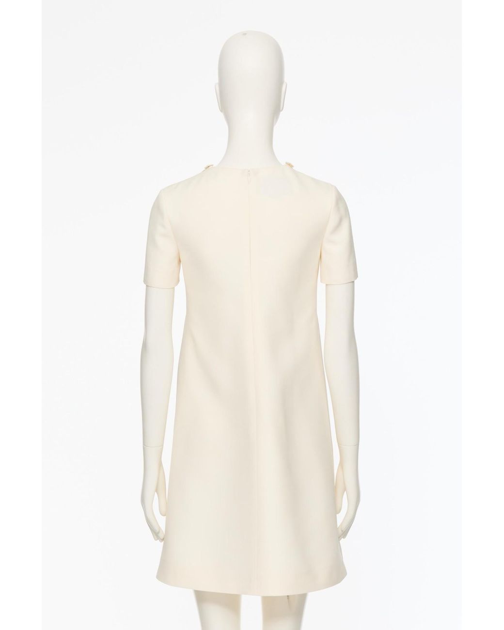 Valentino White Embellished Crewneck Dress