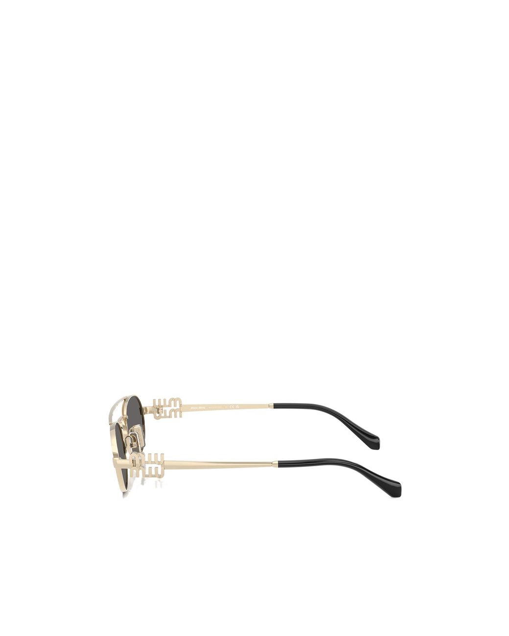 Miu Miu White Eyewear Oval-Frame Sunglasses