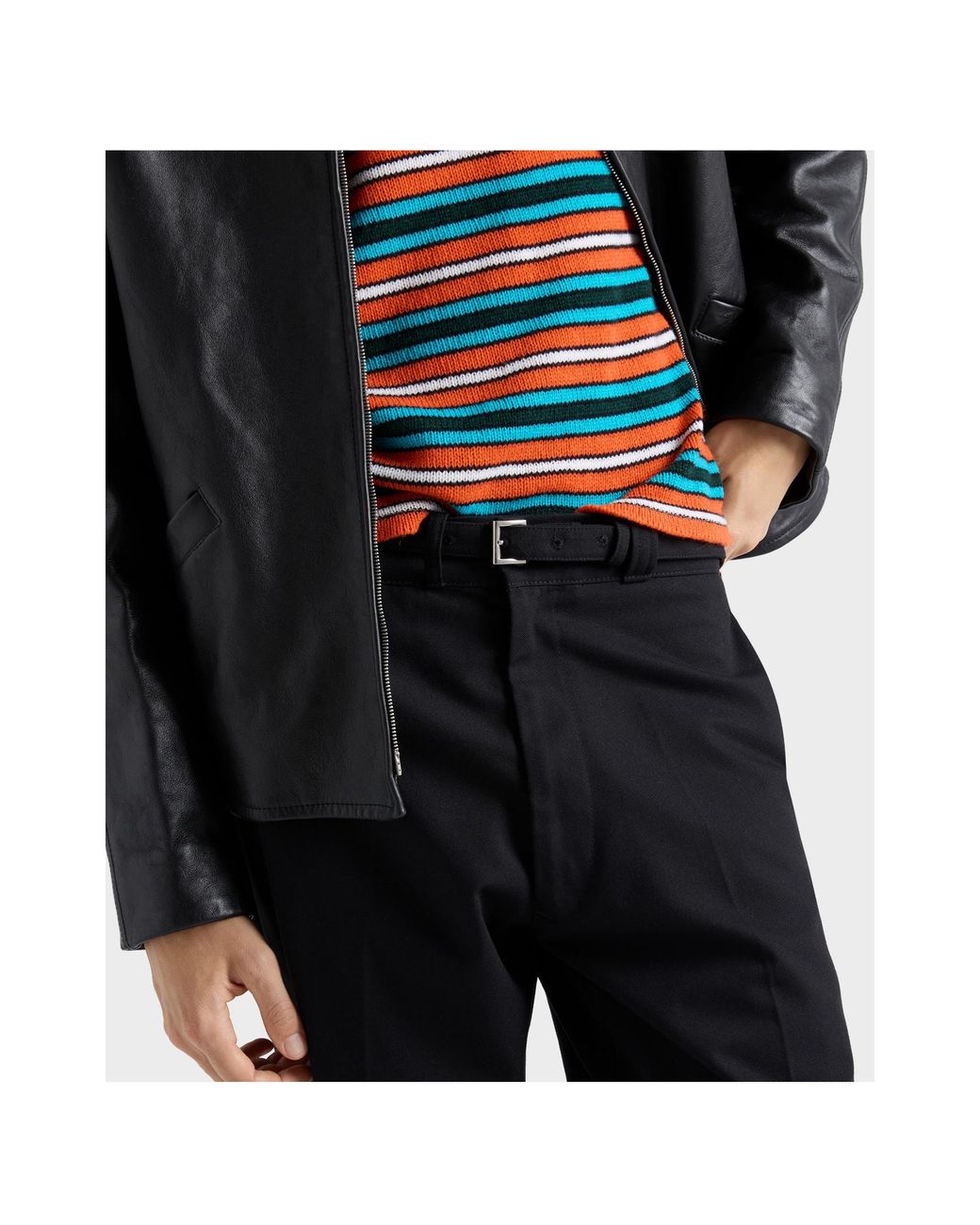 Prada Black Nappa Leather Blouson Jacket for men