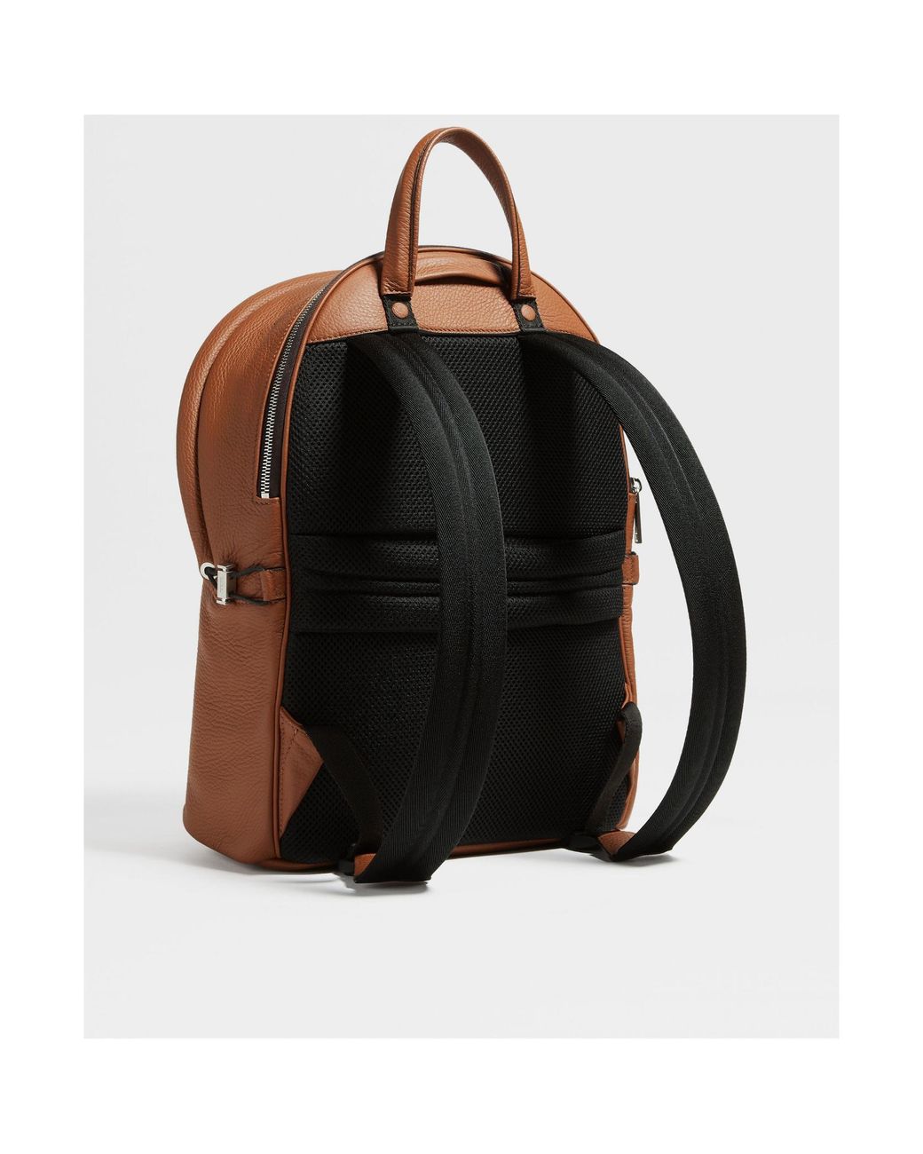 Zegna Brown Logo Lettering Backpack for men