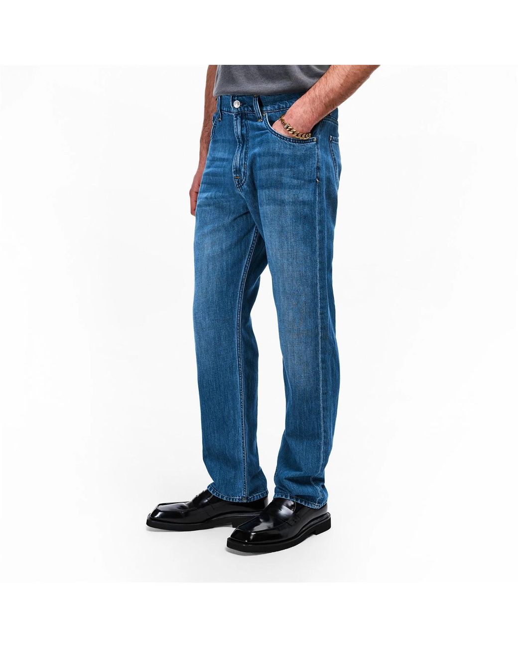 7 For All Mankind Blue 7Fam Modern Straight Sn62 for men