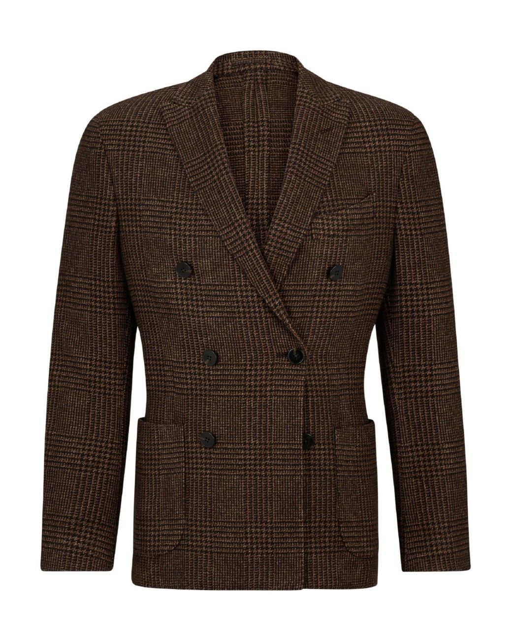 Boss Brown Classic Check Blazer for men