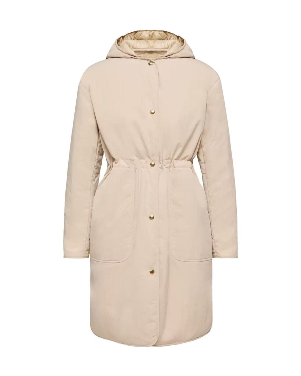 Moncler Natural Thymlong Reversible Hooded Down Parka Coat