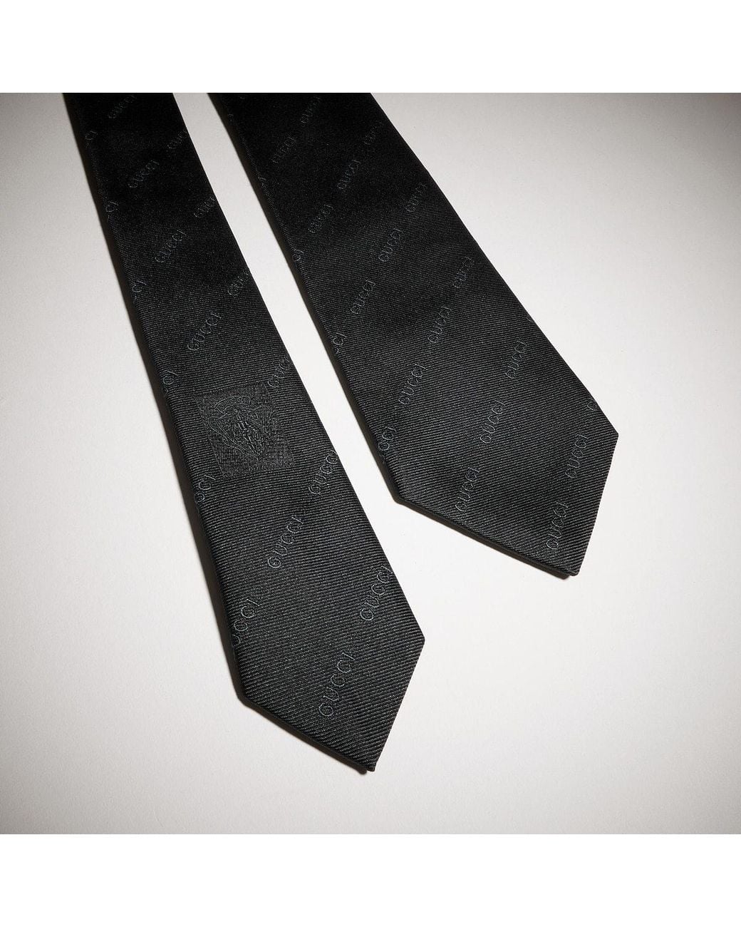 Gucci Black Gg Jacquard Tie for men