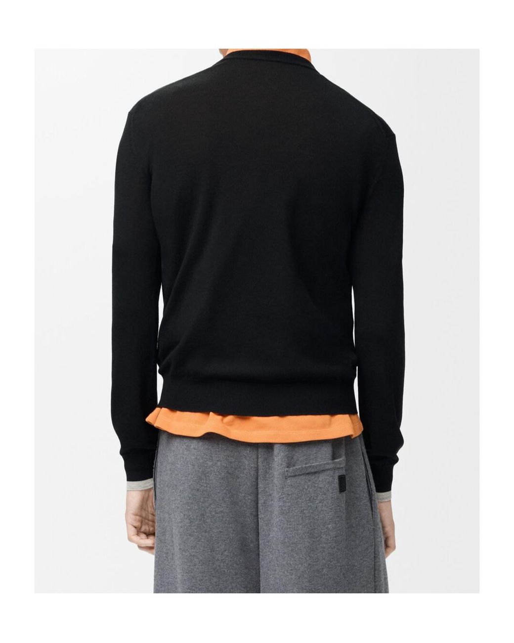 Loewe Black Long-Sleeved Wool Sweater for men