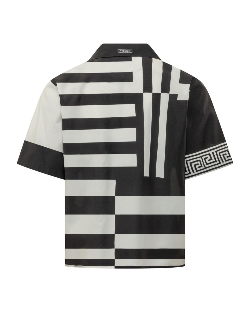 Versace Black Pattern-Printed Short-Sleeved Shirt for men