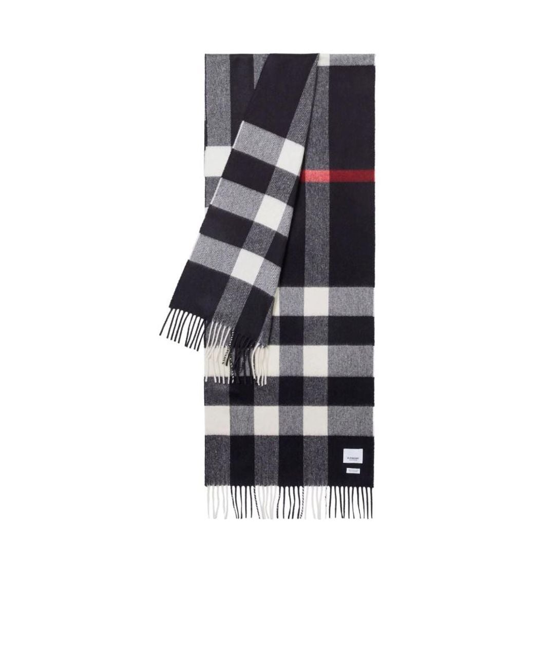 Burberry Blue Checked Fringed-Edge Scarf for men