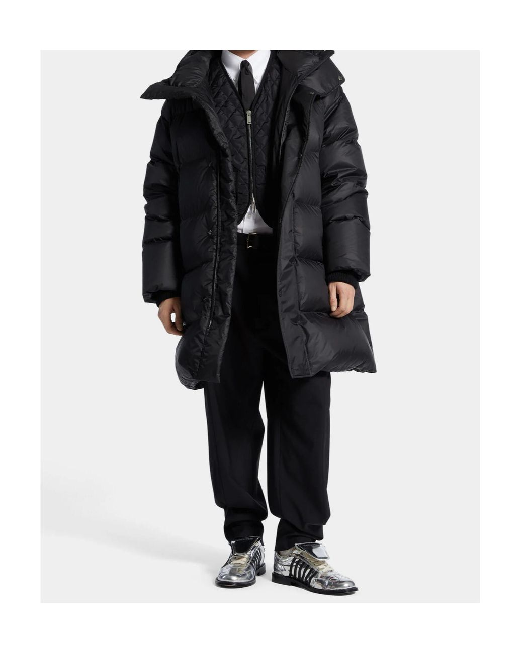 DSquared² Blue Long Sleeved Hooded Padded Coat for men