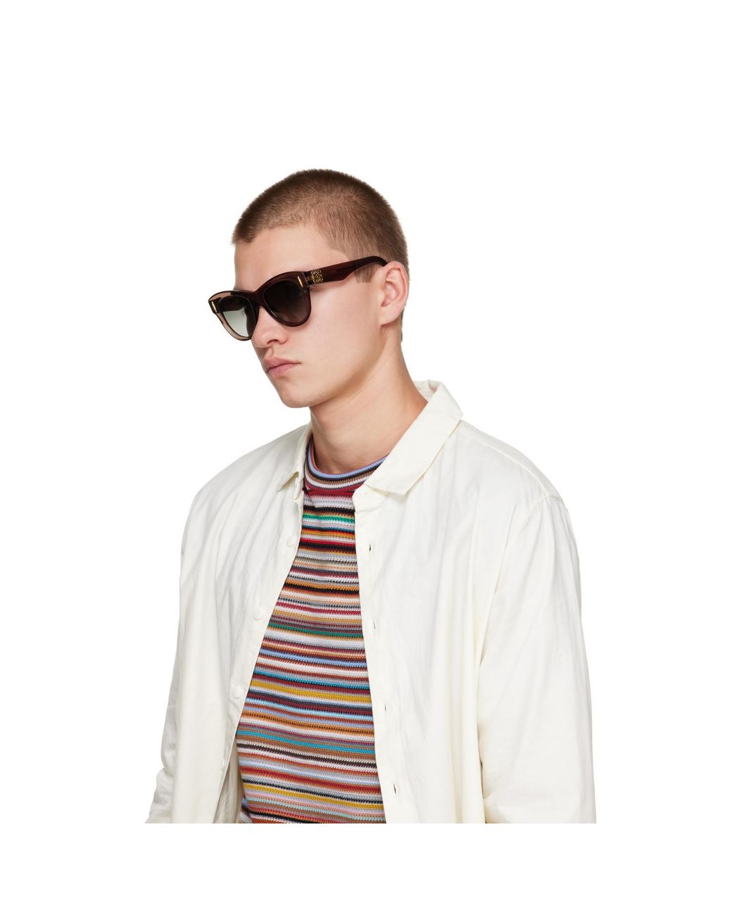 Loewe Gray Anagram Round Sunglasses