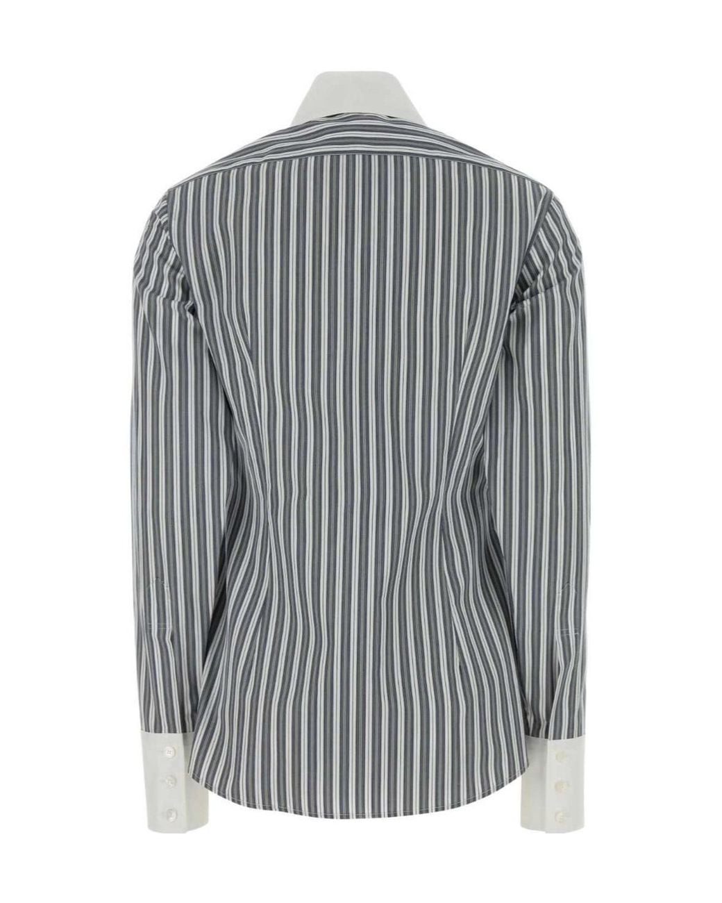 Stella McCartney Gray Buttoned Stripe Shirt