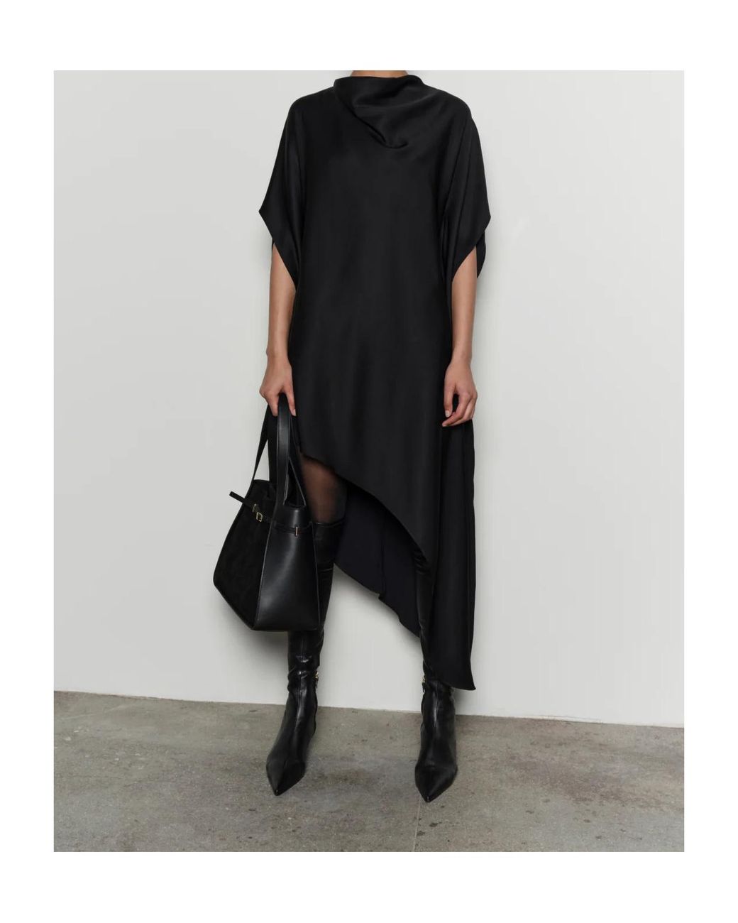 Jonathan Simkhai Black Mini Shawl-Collar Dress
