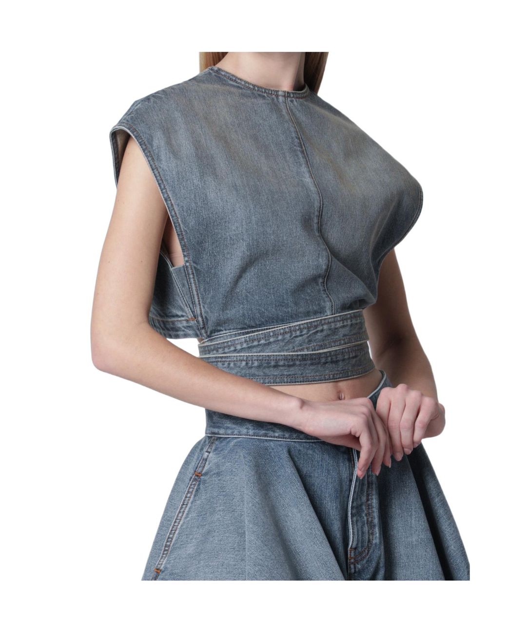 Alaïa Gray Sleeveless T-Shirt