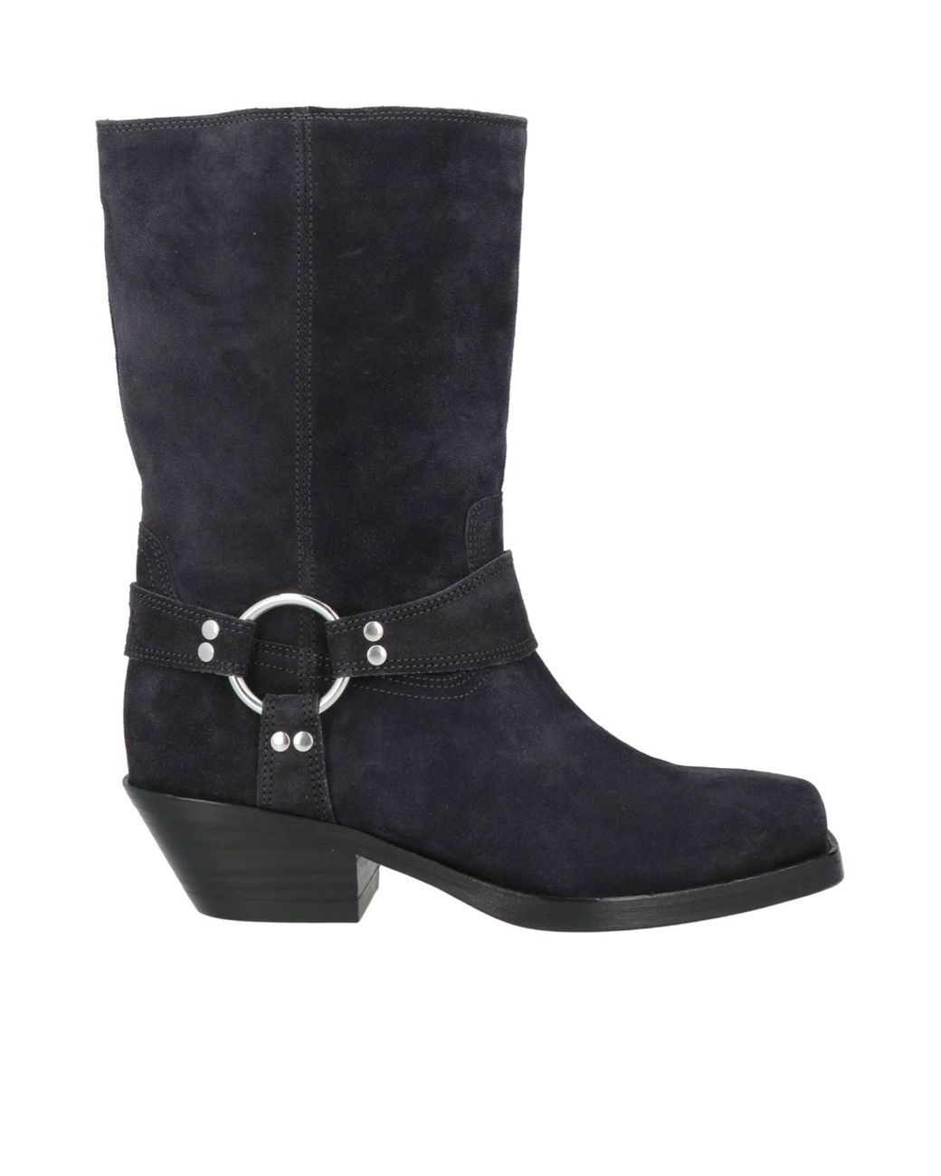 Isabel Marant Blue Square-Toe Block-Heel Denim Ankle Boots