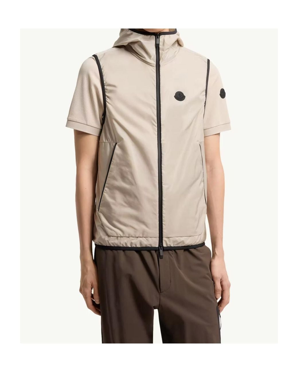 Moncler Natural Moretan Hooded Vest for men