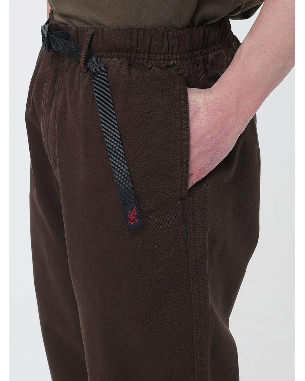 Gramicci Brown Relaxed Fit Belted Pants for men