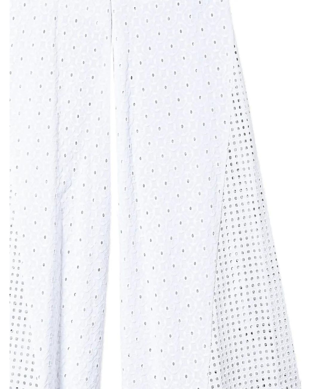 Twinset White Broderie Palazzo Trousers