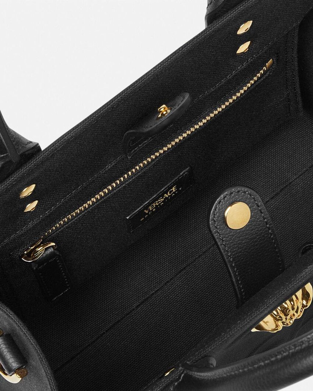Versace Black La Medusa Mini Shopping Bag