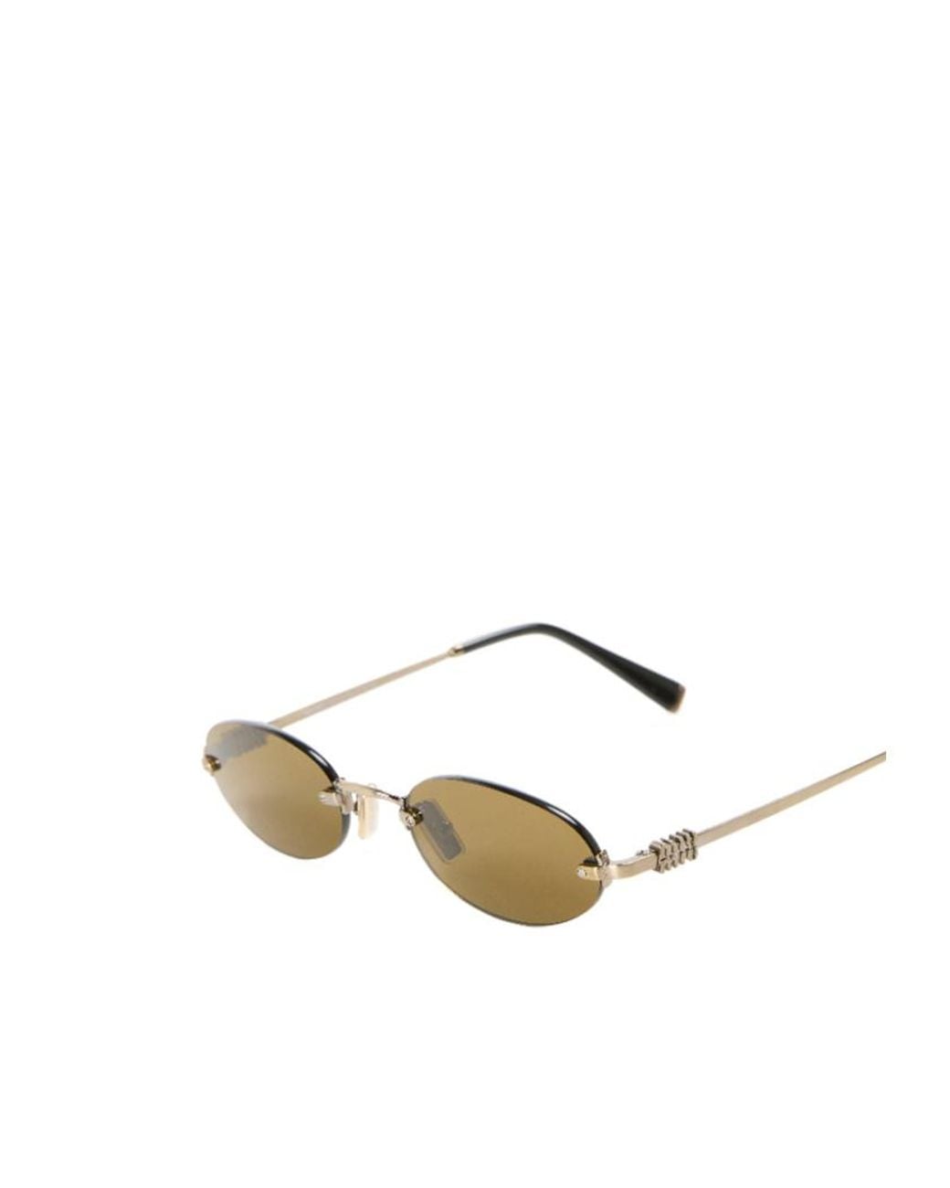 Miu Miu White Metal Rimless Sunglasses