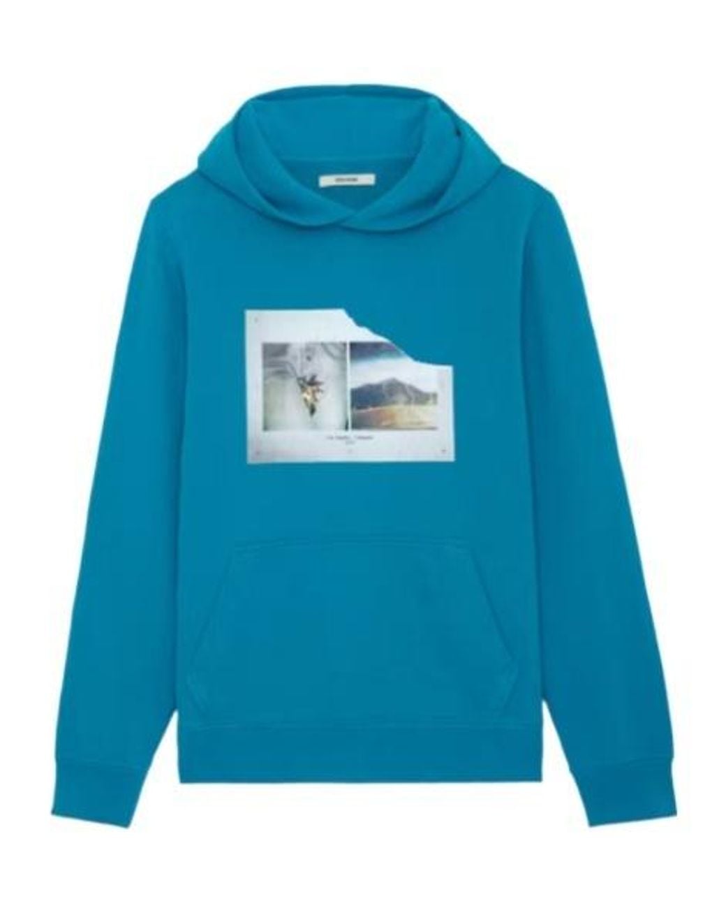 Zadig & Voltaire Blue Sanchi Photograph-Print Cotton Hoodie for men