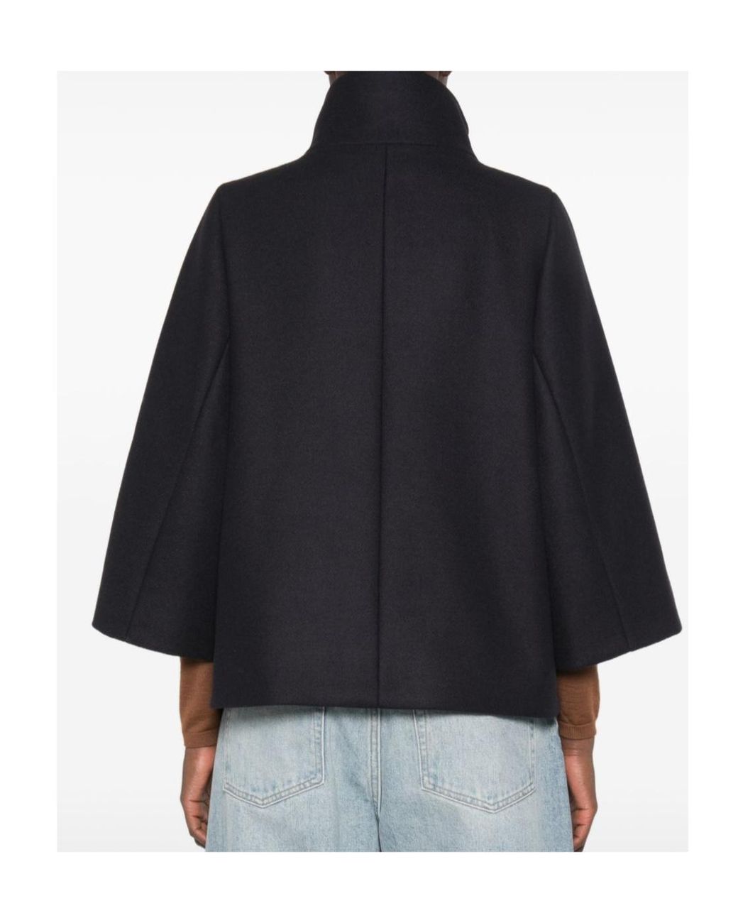 Fay Blue Toggle-Fastening Funnel-Neck Cape