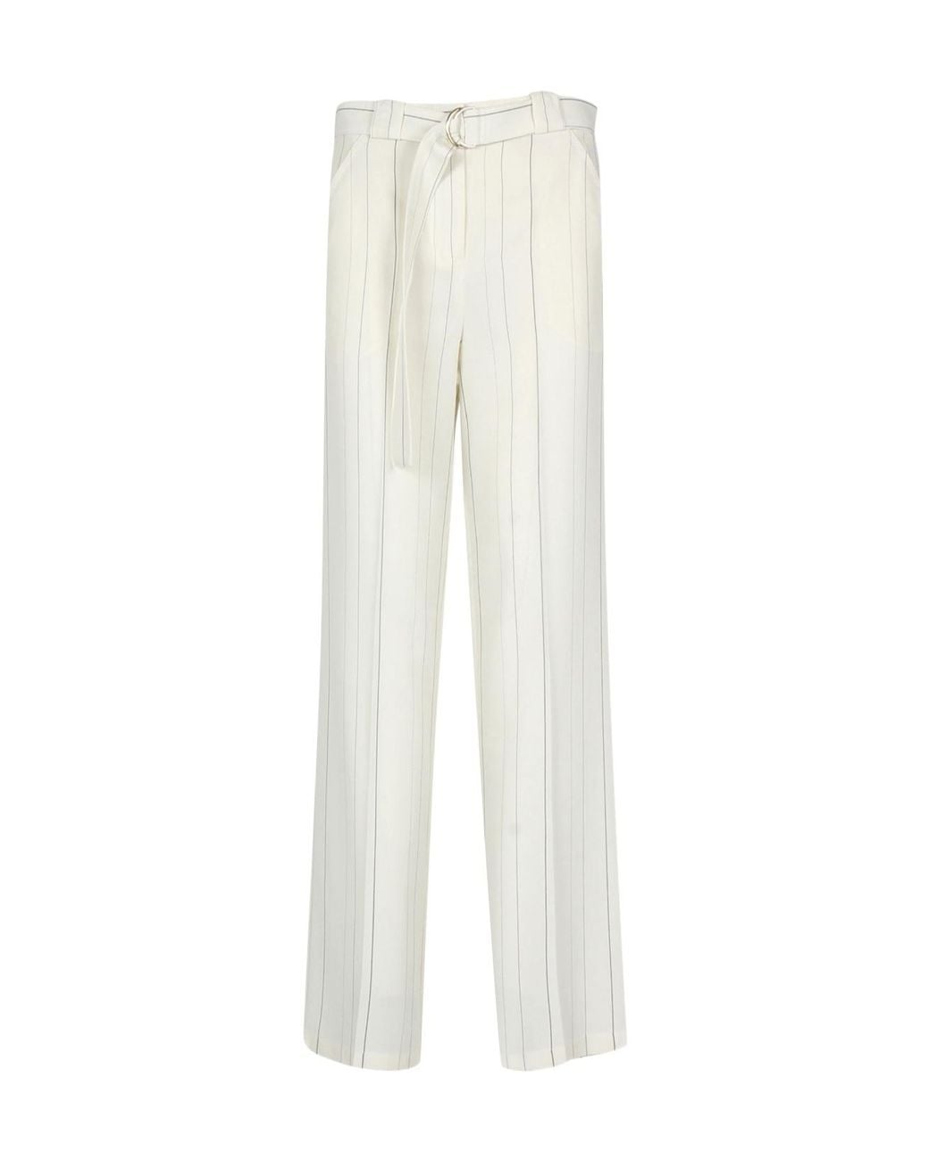Semicouture White Trousers Creamblack