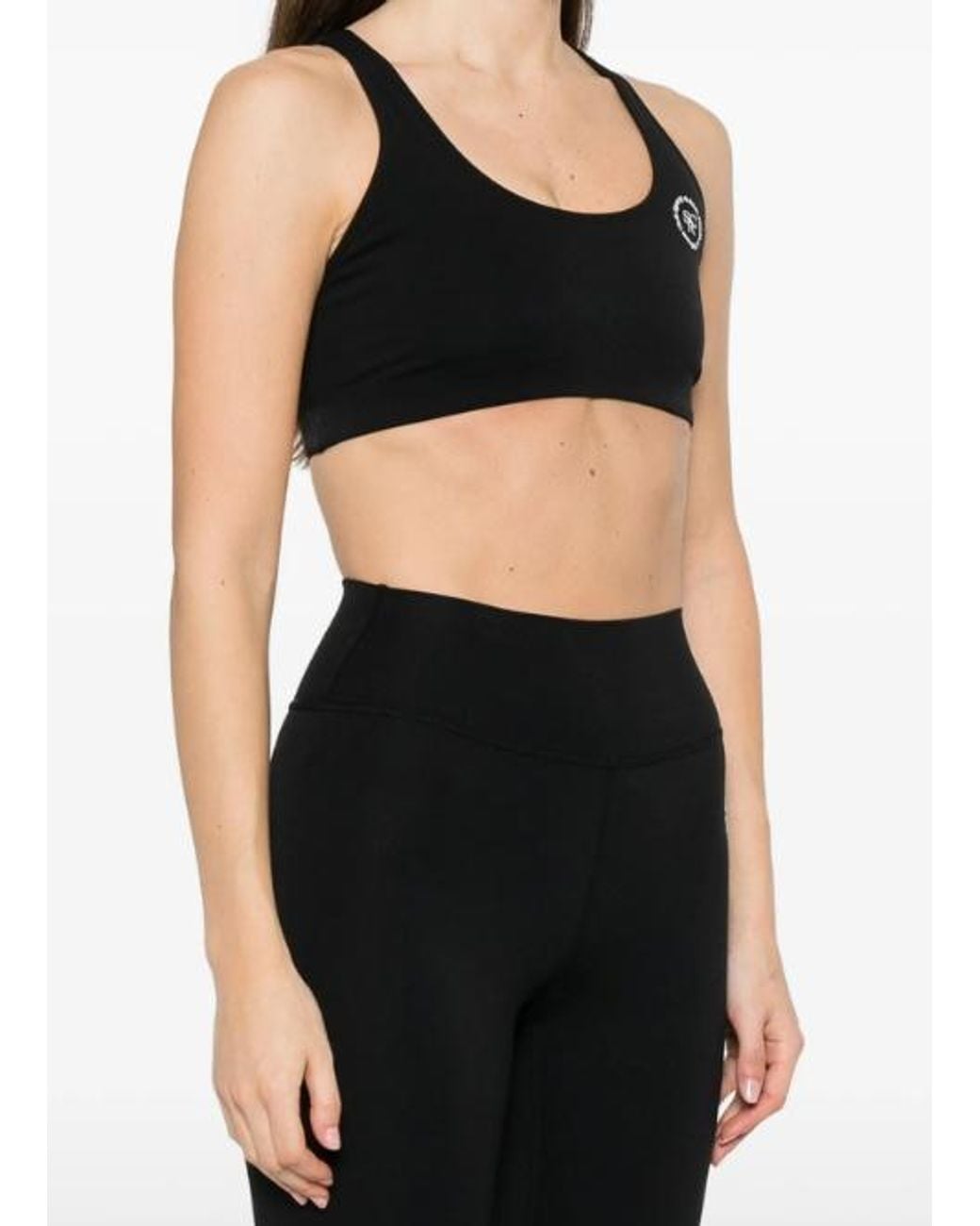 Sporty & Rich Black Logo-Printed Short-Sleeved Vest