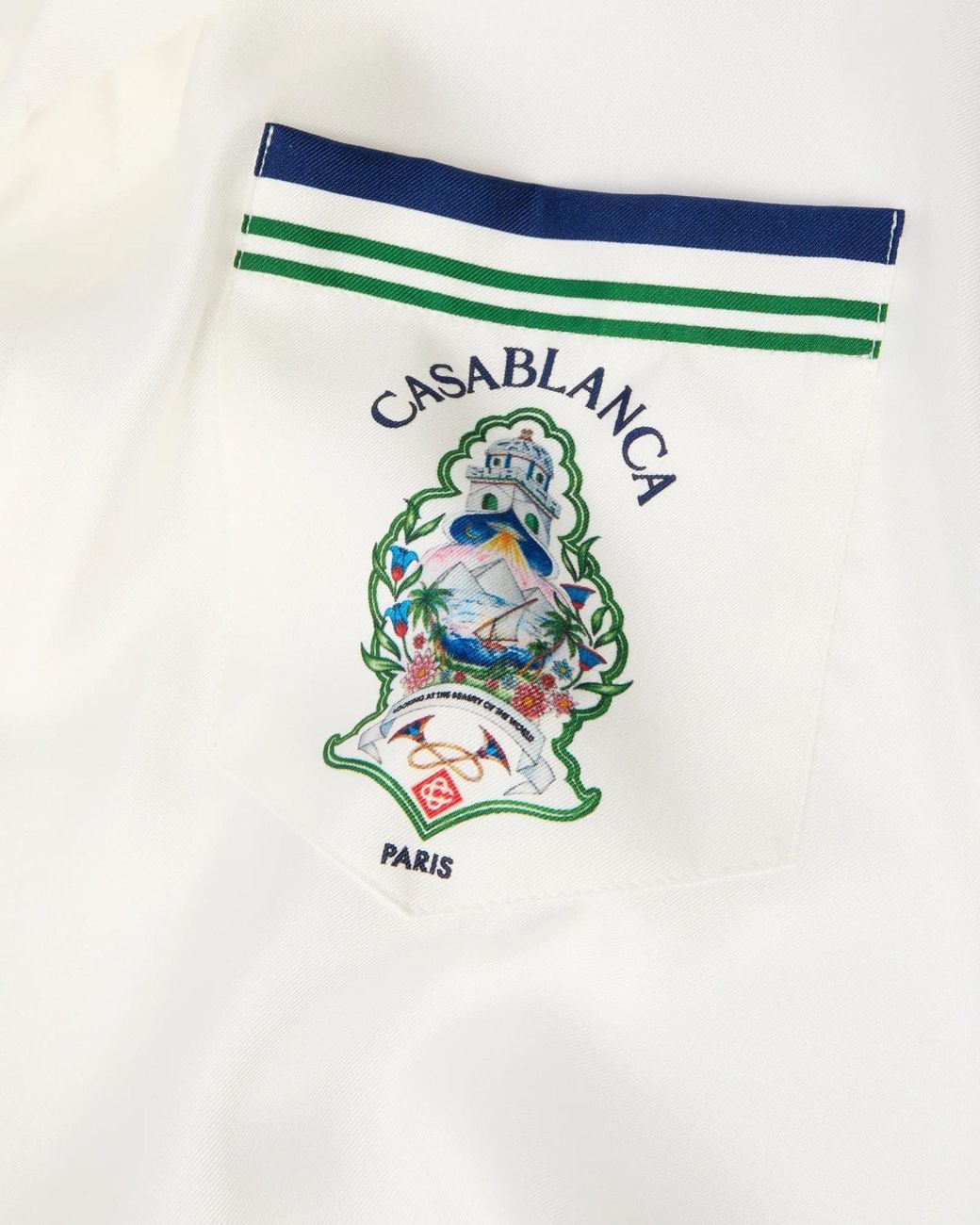 Casablanca White Hotel Emblem Silk Shirt
