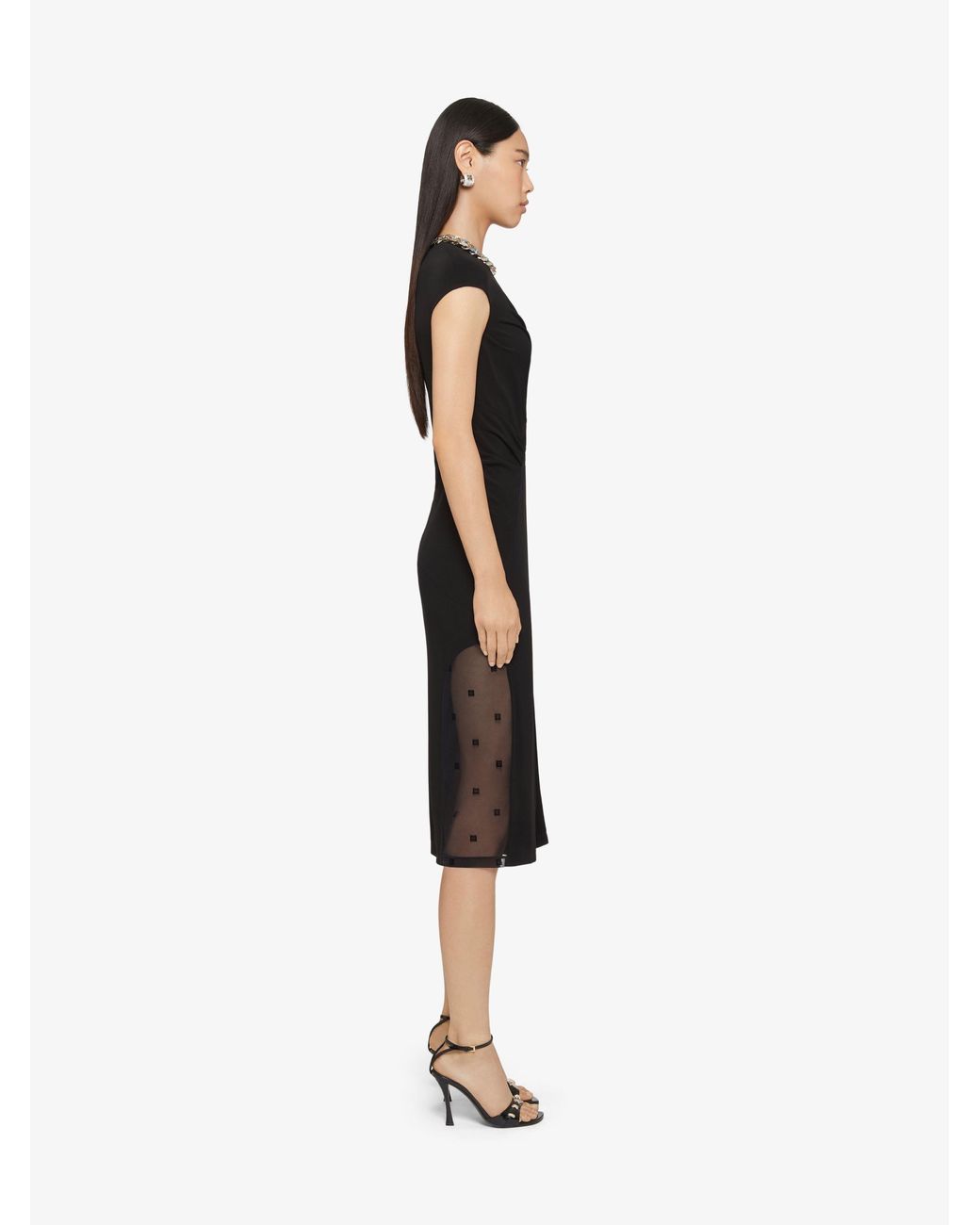 Givenchy Black Cut-Out Midi Dress