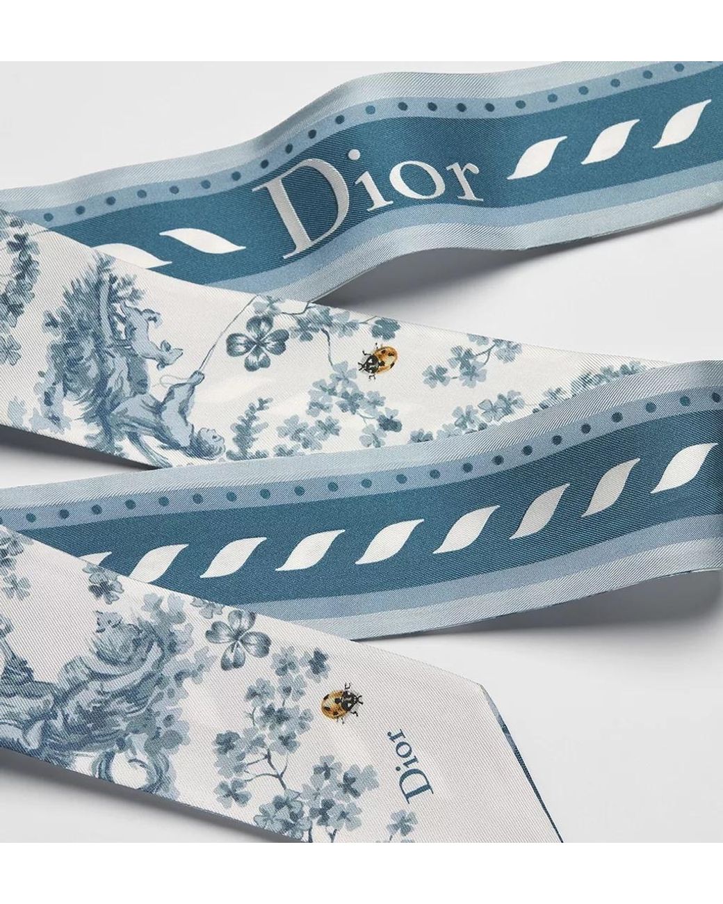 Dior Blue Toile De Jouy Clover Mitzah Scarf