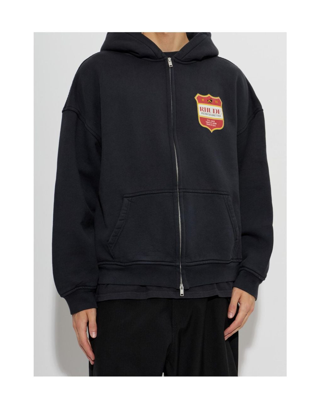 Rhude Blue Logo Zip-Up Hoodie for men