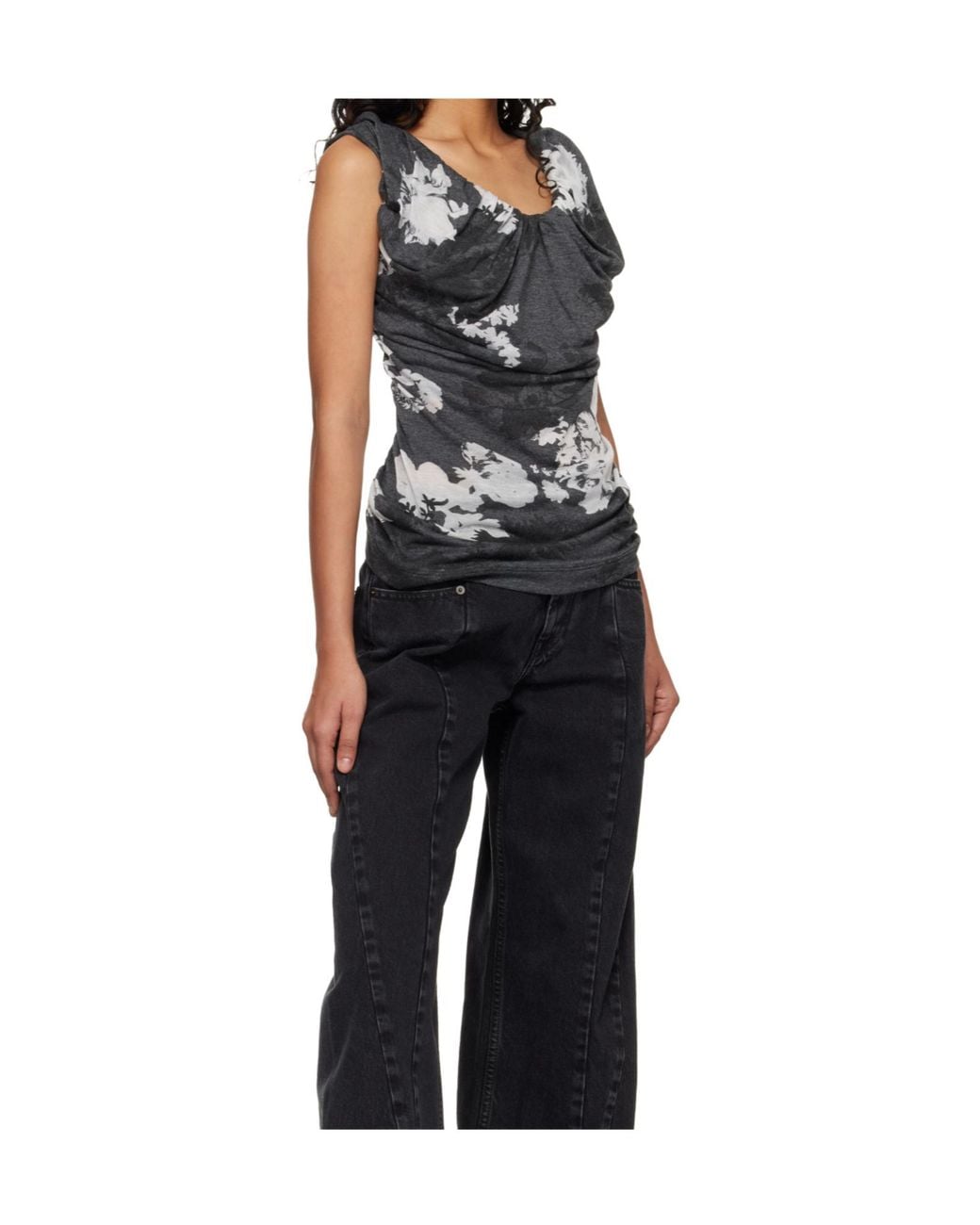 Vivienne Westwood Black Draped Jersey Top