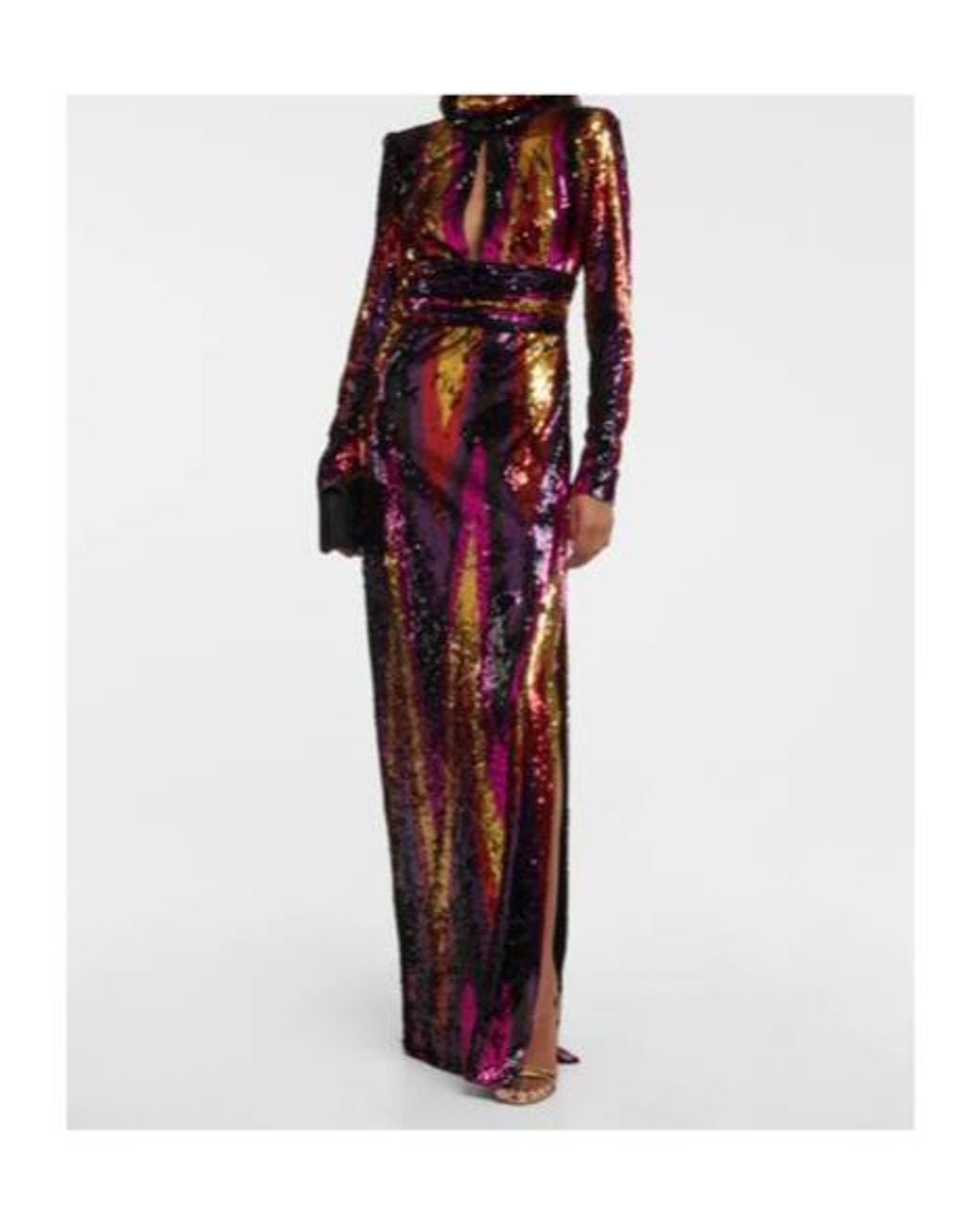Rebecca Vallance Red Kaia Zig-Zag Gown